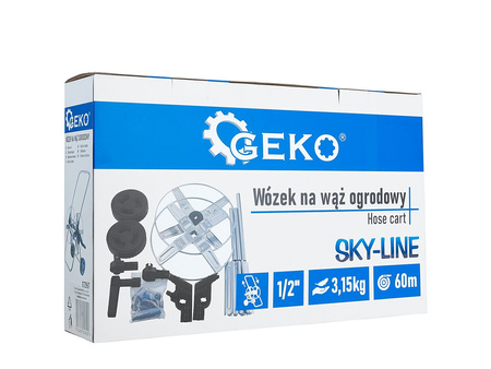 Wózek metalowy na wąż ogrodowy 1/2"=60m SKY-LINE