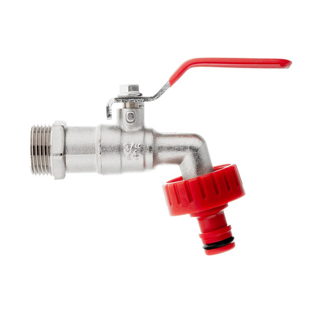 Zestaw – kran 3/4" z wyjściem na GZ 1" + nypel do szybkozłącza – mauser