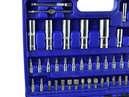 Zestaw kluczy nasadowych i torx 108el.CRV GEKO