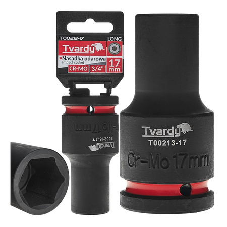 WYTRZYMAŁA NASADKA UDAROWA DŁUGA 3/4" 17mm CR-MO TVARDY