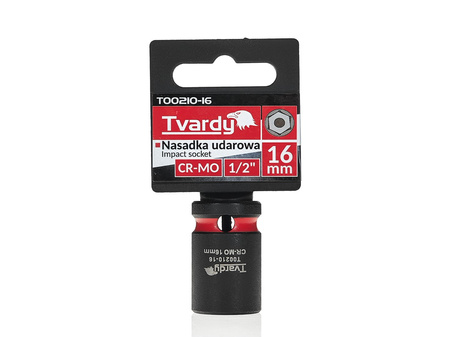 WYTRZYMAŁA NASADKA UDAROWA KRÓTKA 1/2" 16mm CR-MO TVARDY