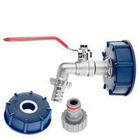 Zestaw – IBC nakrętka S60x6 + kran 1/2" z wyjściem na GZ 3/4" + wtyk na wąż 1/2" + nypel do szybkozłącza – mauser