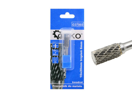 Frez-pilnik do metalu 10x20mm trzpień 6mm (kwadrat)