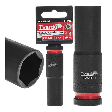 WYTRZYMAŁA NASADKA UDAROWA DŁUGA 1/2" 14mm CR-MO TVARDY