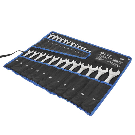 Klucze płasko-oczkowe polerowane 6-32mm 25el