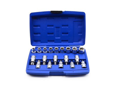 Zestaw nasadek i bitów torx 1/2" 19 szt.