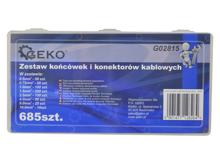 Zestaw końcówek i konektorów kablowych 685szt(20/24)