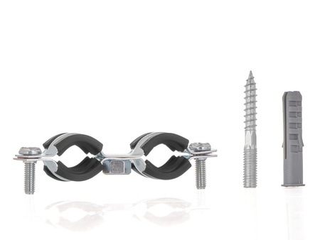 Obejma metalowa z gumą do rur podwójna 1/2" 20-25mm (200)