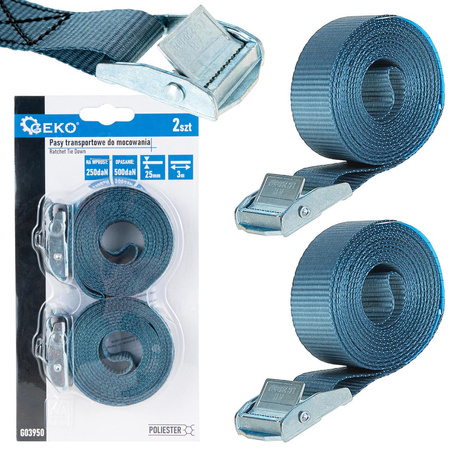 Pasy transportowe 25mm x 3m, 500kg – zestaw 2 szt.