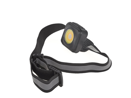 Latarka czołowa wstrząsoodporna z odblaskiem LED COB 3W 500mAh 500lm IP44 (240)