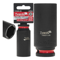 WYTRZYMAŁA NASADKA UDAROWA DŁUGA 1/2" 25mm CR-MO TVARDY