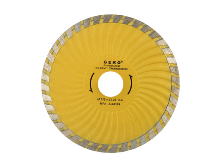 Tarcza diamentowa 125mm x 22,23mm turbo plus GEKO PROFI