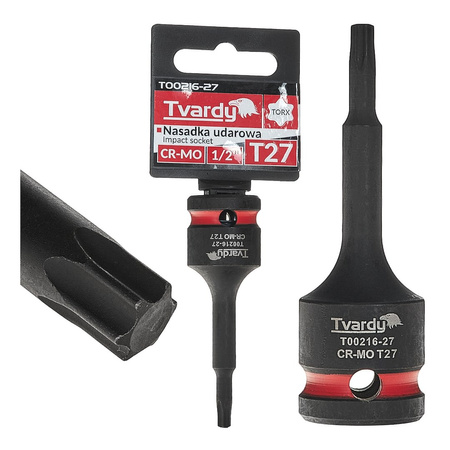 WYTRZYMAŁA NASADKA UDAROWA TRZPIENIOWA TORX T25 1/2” CR-MO TVARDY