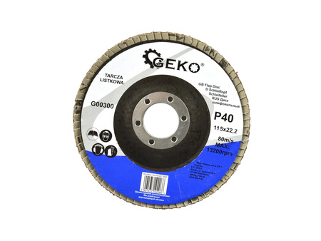 Tarcza szlifierska listkowa 115mm P40 GEKO