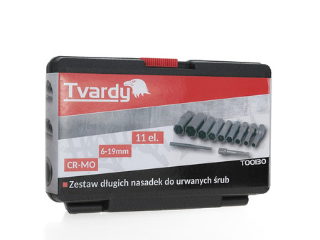 Zestaw długich nasadek do urwanych śrub 11 el. 6-19mm CR-MO (10)