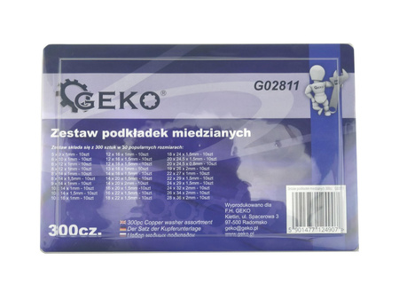 Zestaw podkładek miedzianych 300szt(10)