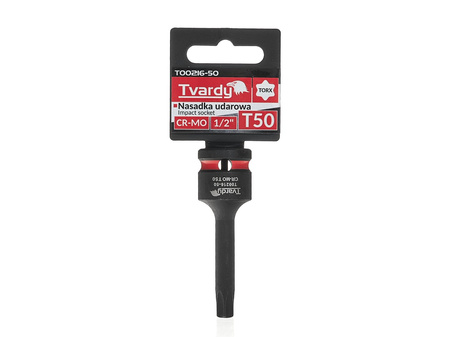 WYTRZYMAŁA NASADKA UDAROWA TRZPIENIOWA TORX T50 1/2” CR-MO TVARDY