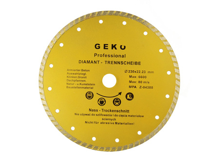 Tarcza diamentowa 230 x 22,23 x 8mm turbo GEKO PROFI