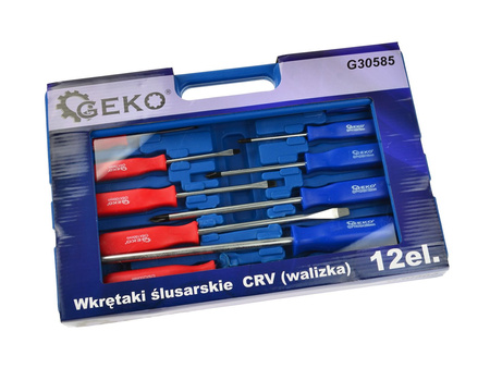 Wkrętaki ślusarskie CRV 12el. GEKO