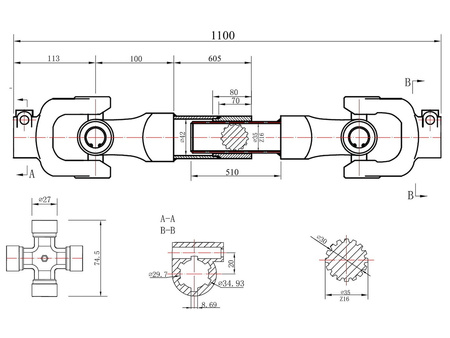 Wałek przekaźnika mocy 110cm (frez)