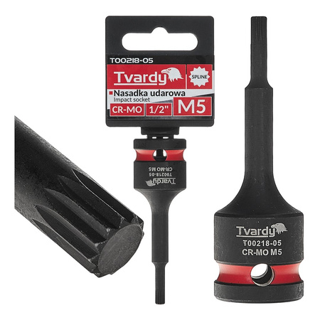 WYTRZYMAŁA NASADKA UDAROWA TRZPIENIOWA SPLINE M5 1/2” CR-MO TVARDY