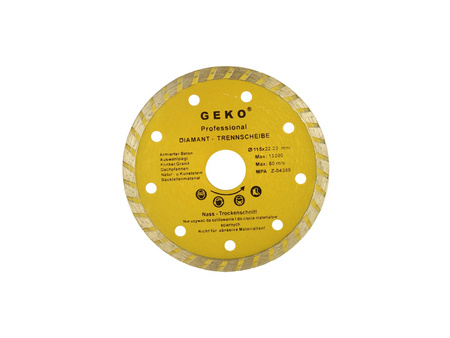 Tarcza diamentowa 115 x 22,23 x 8mm turbo GEKO PROFI