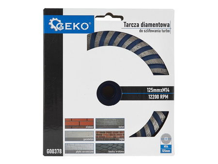 Tarcza diamentowa do szlifowania 125mm M14 turbo GEKO