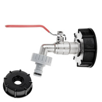 Zestaw – IBC nakrętka S60x6 + kran 3/4" z wyjściem na GZ 1" + nypel do szybkozłącza – mauser (40)