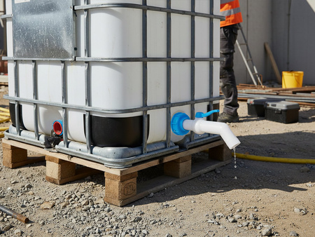 Zestaw – IBC nakrętka S60x6 + kran na wąż 32mm 45° – mauser