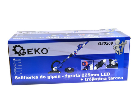 Szlifierka-żyrafa do gipsu gładzi 225mm LED + tarcza trójkątna
