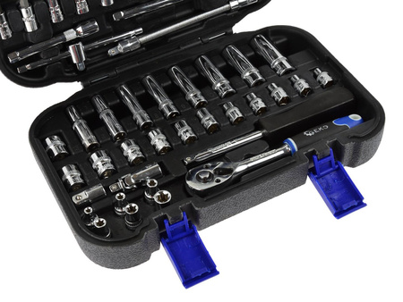 Zestaw kluczy nasadowych E-Torx i bitów 1/4" 56el.