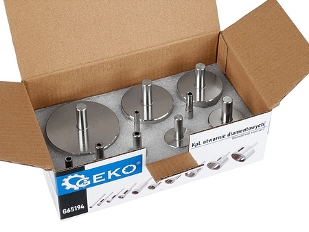 ZESTAW WIERTEŁ KORONOWYCH DIAMENTOWYCH DO PŁYTEK GRESU 6-68MM 10 SZT.