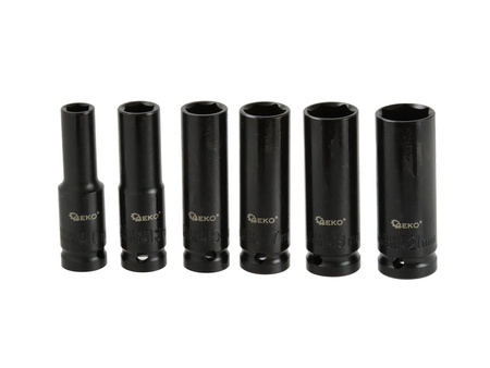 Zestaw długich nasadek udarowych 1/2" 10-21mm 6el.