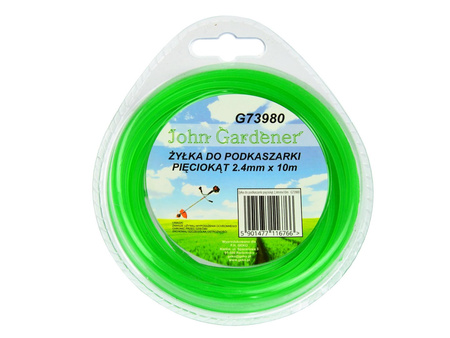 Żyłka do kosy podkaszarki pięciokąt 2,4mm x 10m