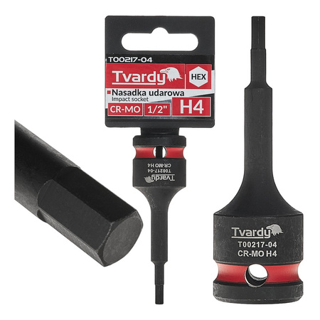 WYTRZYMAŁA NASADKA UDAROWA TRZPIENIOWA HEX H4 1/2” CR-MO TVARDY