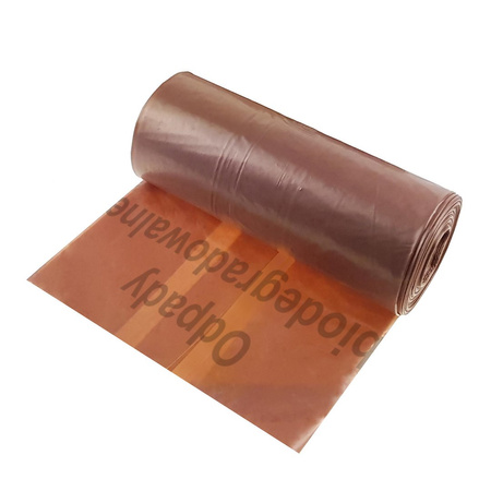 Worki na śmieci BIO BARDZO MOCNE 120L (rolka 10 szt) - brązowe