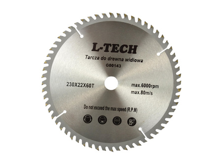 Tarcza widiowa do drewna 230x22x60T L-Tech