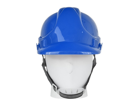 Kask ochronny budowlany BHP regulowany – niebieski (50)