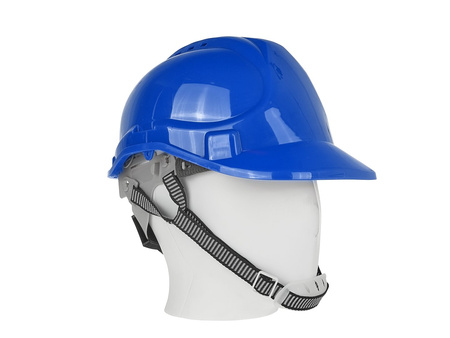 Kask ochronny budowlany BHP regulowany – niebieski (50)