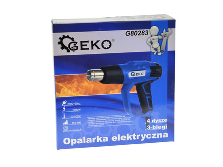 Opalarka elektryczna 2000W 2-biegi i regulacja temperatury + 4 dysze