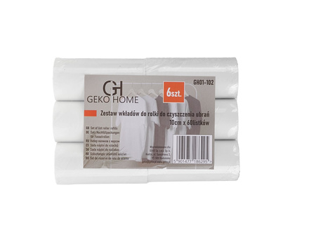 Zestaw 6szt wkładów do rolki do czyszczenia ubrań 10cm x 60listków (50)