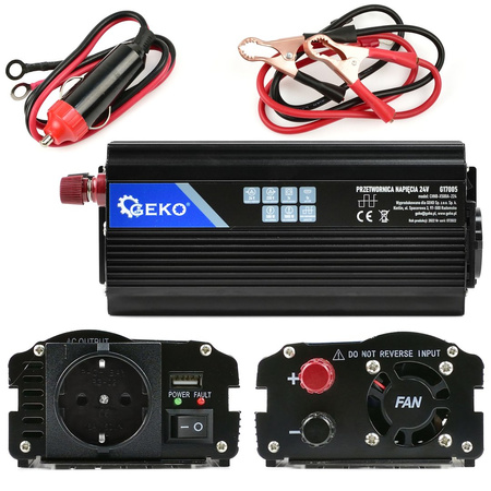 Samochodowa przetwornica napięcia 24V/230V 500W/1000W