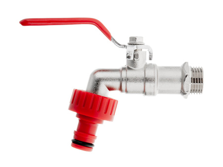 Zestaw – kran 1/2" z wyjściem na GZ 3/4" + nypel do szybkozłącza – mauser