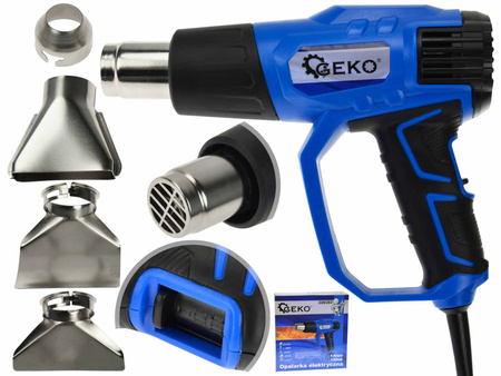 Opalarka elektryczna 2000W 2-biegi i regulacja temperatury + 4 dysze