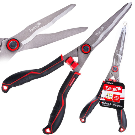 Nożyce do żywopłotu z ostrzem falistym 475mm PTFE