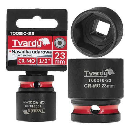 WYTRZYMAŁA NASADKA UDAROWA KRÓTKA 1/2" 23mm CR-MO TVARDY