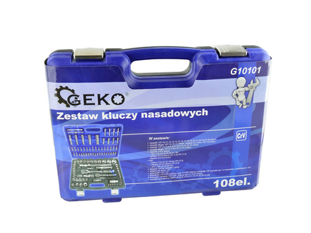 Zestaw kluczy nasadowych i torx 108el.CRV GEKO