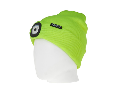 Czapka zimowa akumulatorowa z lampką LED (żółta)