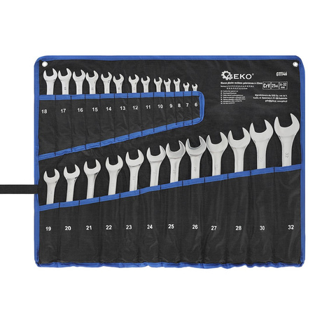 Klucze płasko-oczkowe polerowane 6-32mm 25el