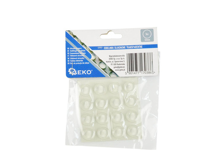 Odbojniki silikonowe transparentne – okrągłe pod meble 12mm 16szt (25/250)